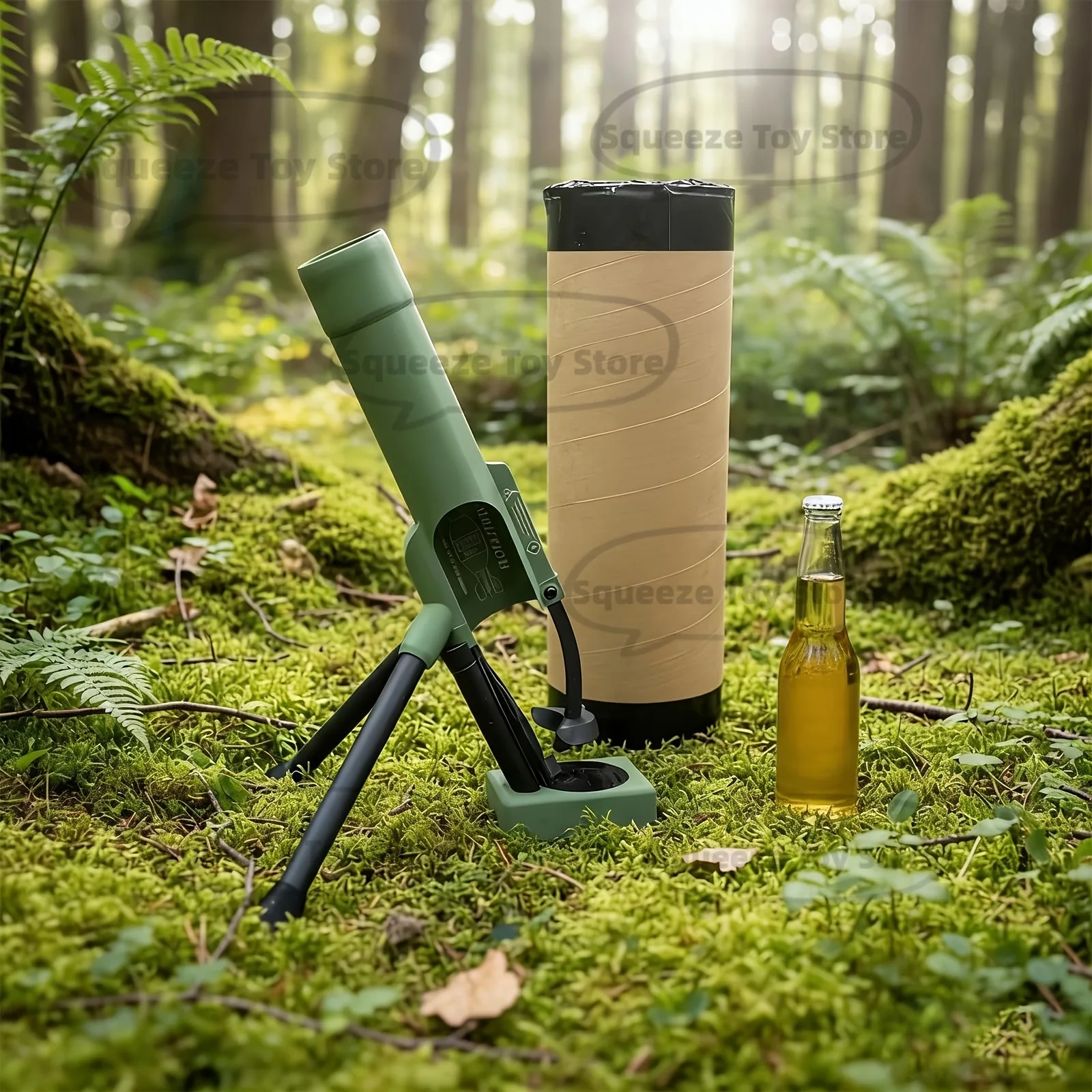 Fusée à bière en action : la capsule décolle
